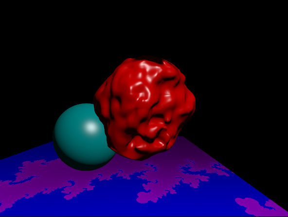 Hypertextured sphere modulated using the noise