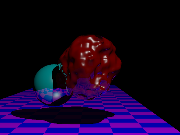 Hypertextured sphere with transparency