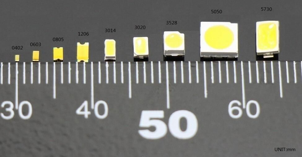 SMD LEDs of various sizes